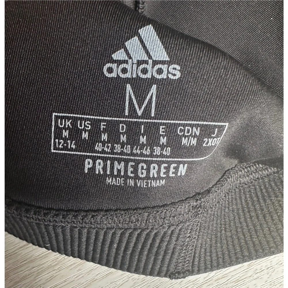 Adidas x Peloton Womens Racerback Sports Bra Black Gray Graphic Sz M Primegreen